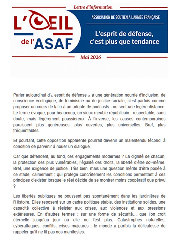Oeil ASAF - Mai 2026